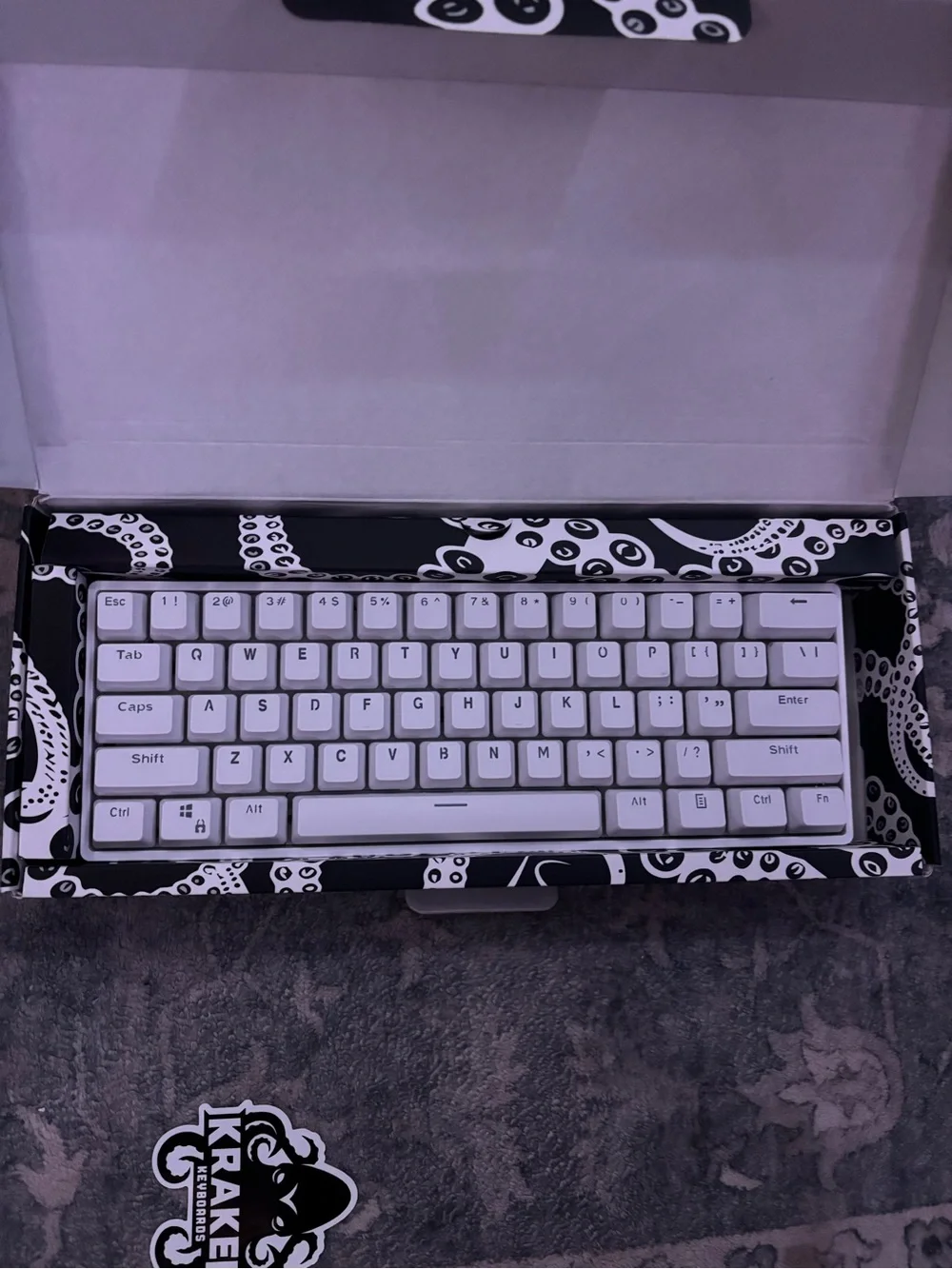 Compact White Mechanical Keyboard with Minimalist Layout